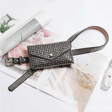 Rivets Waist Pack Fanny Pack Small Women Waist Bag Phone Pouch Punk Belt Bag