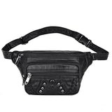 Rivets Women Belt Waist Bag Fanny Pack Soft PU Leather Female Phone Pockets Bags