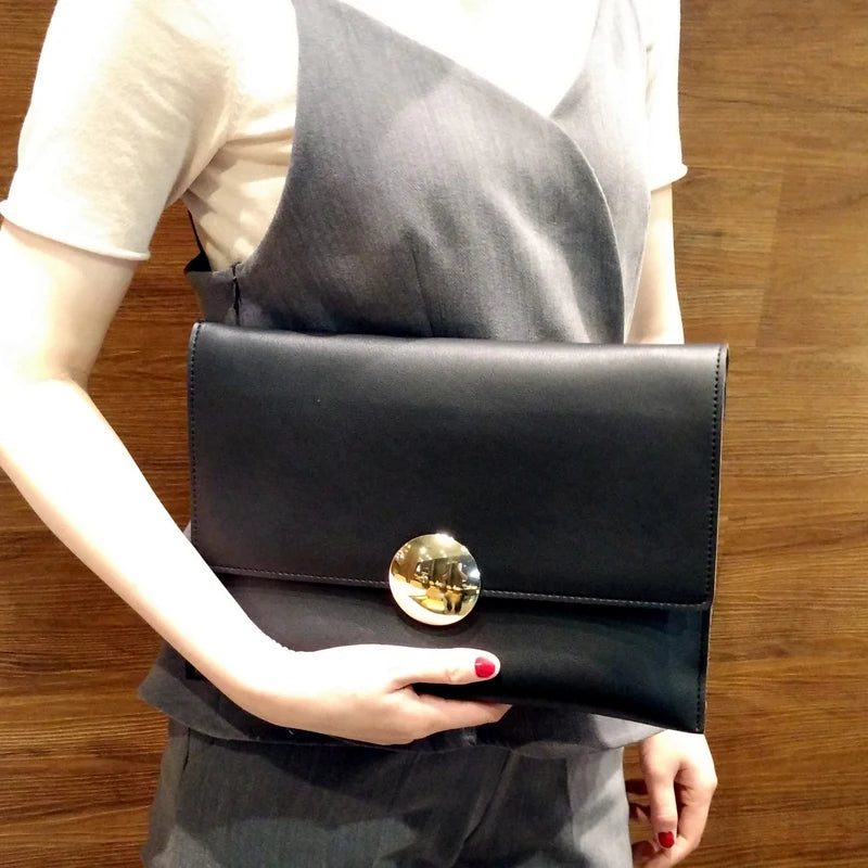Rivets Envelope Clutch Bag PU Leather Crossbody Messenger Bag Female Shoulder Ba