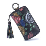 Rose Printing Key Case Leather Key Wallets Bag