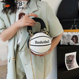 Basketball Shoulder Bag for Women Fashionable Chain Handbag Teenager Decor