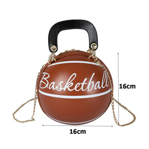 Basketball Shoulder Bag for Women Fashionable Chain Handbag Teenager Decor
