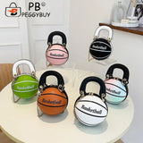 Basketball Shoulder Bag for Women Fashionable Chain Handbag Teenager Decor