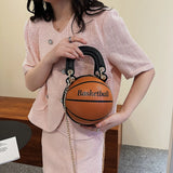 Basketball Shoulder Bag for Women Fashionable Chain Handbag Teenager Decor