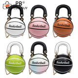 Basketball Shoulder Bag for Women Fashionable Chain Handbag Teenager Decor