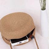 Straw Weaving Flower Shoulder Bag Summer Beach Crossbody Purse Handbag