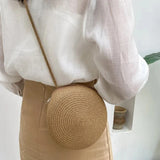 Straw Weaving Flower Shoulder Bag Summer Beach Crossbody Purse Handbag