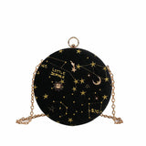 Women Shoulder Bag Starry Sky Crossbody Suede Messenger Small Purses