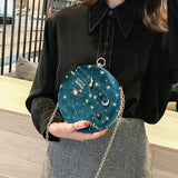 Women Shoulder Bag Starry Sky Crossbody Suede Messenger Small Purses