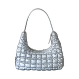 Ruched Quilted Hobos Shoulder Bag Padded Lady Handbag Underarm Bag