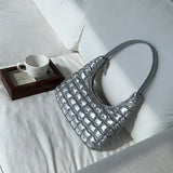 Ruched Quilted Hobos Shoulder Bag Padded Lady Handbag Underarm Bag