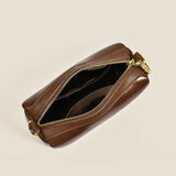 Solid Leather Saddle Bag Small Shoulder Crossbody