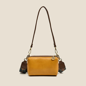 Solid Leather Saddle Bag Small Shoulder Crossbody