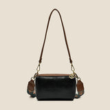 Solid Leather Saddle Bag Small Shoulder Crossbody