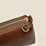 Solid Leather Saddle Bag Small Shoulder Crossbody