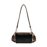 Solid Leather Saddle Bag Small Shoulder Crossbody