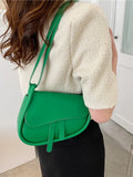 Small Shoulder Bag for Women Solid PU Leather Crossbody Messenger Bag