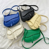 Small PU Leather Saddle Bag Crossbody