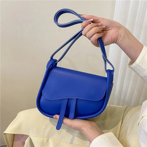 Small Shoulder Bags for Women Solid PU Leather Crossbody Messenger Bag