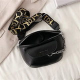 Khaki Saddle Crossbody Chain Bag Fanny Pack Women Shoulder Belt Bag