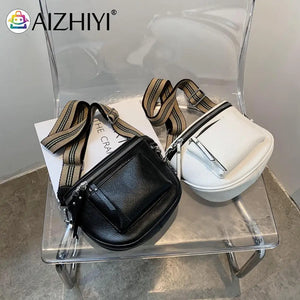 Soft Leather Crossbody Bag for Women - Casual Chest Belt Pack for Outdoor Travel