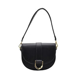Saddle Women Shoulder Bags Wide Strap Handbags Pu Leather Crossbody Messenger Ba
