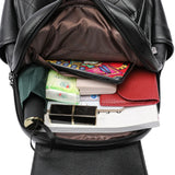 High Leather School Backpack for Women Travel Diamond Lattice Bag
