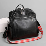 Vintage Leather Women Backpack Preppy Style Backpacks