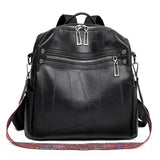 Vintage Leather Women Backpack Preppy Style Backpacks