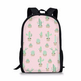 Cactus Cartoon Printed Bookback Girls School Bag