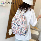 Butterfly Print School Bags Laptop Rucksack Student Shoulder Bag for Travel