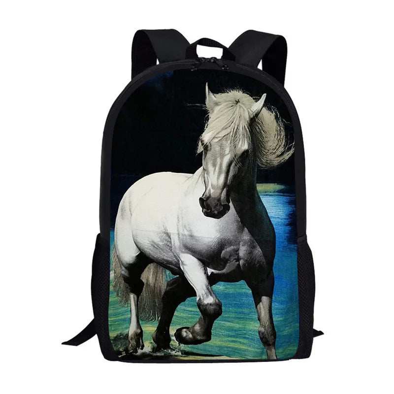 Kids Backpacks Teen Boys Girls Back Pack Schoolbags Horse Brazilian Printed