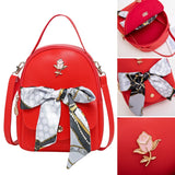 School Shoulder Bag PU Leather Adjustable Straps Casual Shopping Backpack