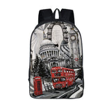 London Landscape/Eiffel Tower Schoolbag - Men/Women Backpack for Teenagers