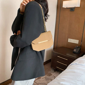 Scrub PU Crossbody Bag Chain Shoulder Handbag Totes Female Daily Bag