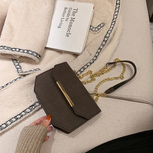 Scrub PU Crossbody Bag Chain Shoulder Handbag Totes Female Daily Bag
