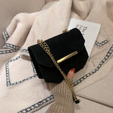 Scrub PU Crossbody Bag Chain Shoulder Handbag Totes Female Daily Bag