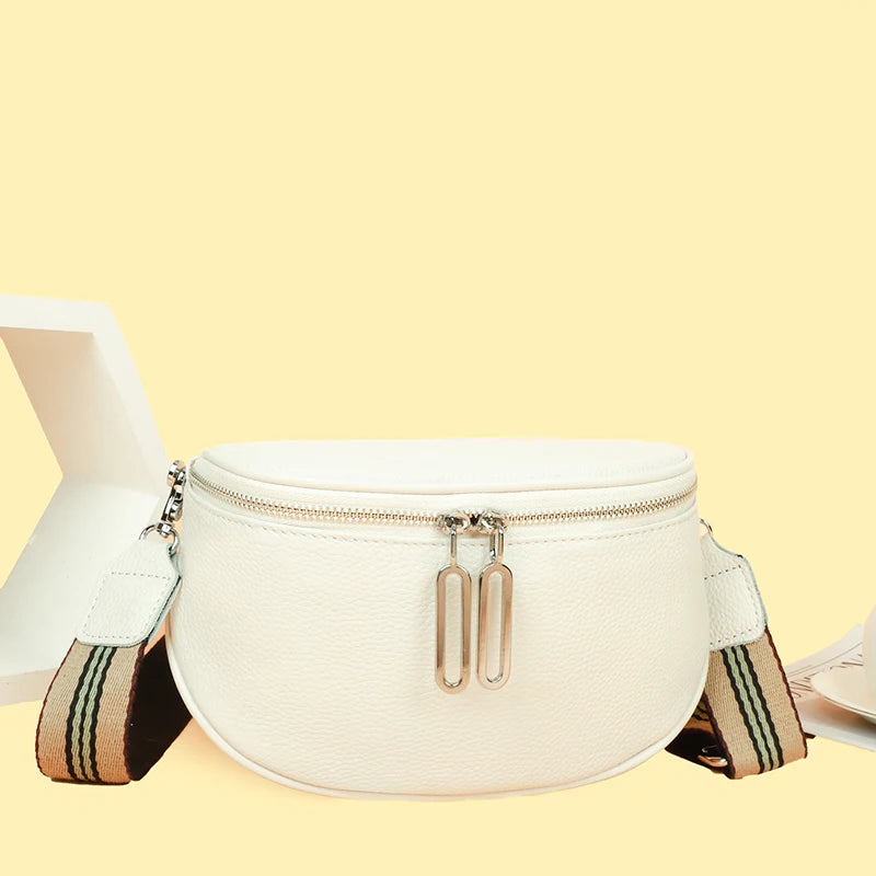 Women's Soft Leather Tote Bag Long Zipper Handbag