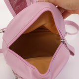 Sequin Kids Backpack Rabbit Ear PU Leather Girls Bag