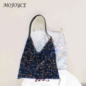 Sequin Handbag Women Large Capacity Casual Tote Clutches Shopping Bags