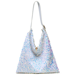 Sequin Handbag Women Large Capacity Casual Tote Clutches Shopping Bags
