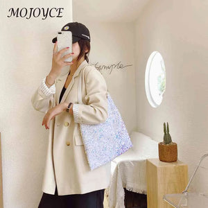 Sequin Handbag Women Large Capacity Tote Shopping Bags