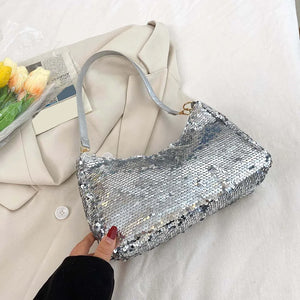 Sequin Shoulder Bag Women Handbag Totes Female Armpit Purse Top-Handle Bag