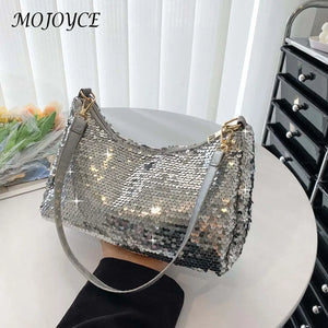 Sequin Shoulder Bag Women Handbag Totes Female Armpit Purse Top-Handle Bag