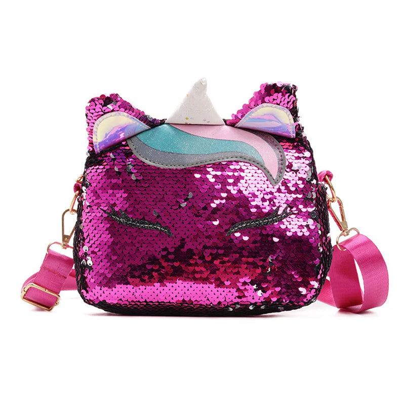 Sequin Unicorn Kid Bag Women Glitter Girl Cross body Bag