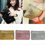Sequins Envelope Clutch Bag Women Party Evening Handbag Purse Wallet