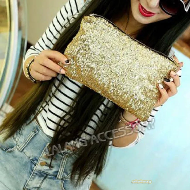 Sequins Envelope Clutch Bags Purse Wallet for Women Party Evening
