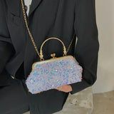 Sequins Mini Shoulder Bag Women Metal Top Clutch Bag Summer