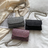 Sequins Underarm Shoulder Bag Female Leather Party Wedding Purses Handbag
