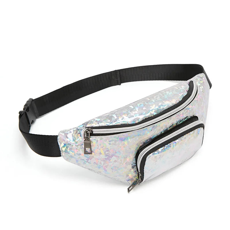 Sequins Waist Bag Women Casual Sport Belt Bag Female Fanny Pack